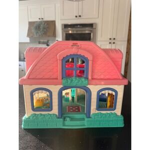 Fisher Price Little People Sweet Sounds Home Dollhouse Pink Victorian Fold Out